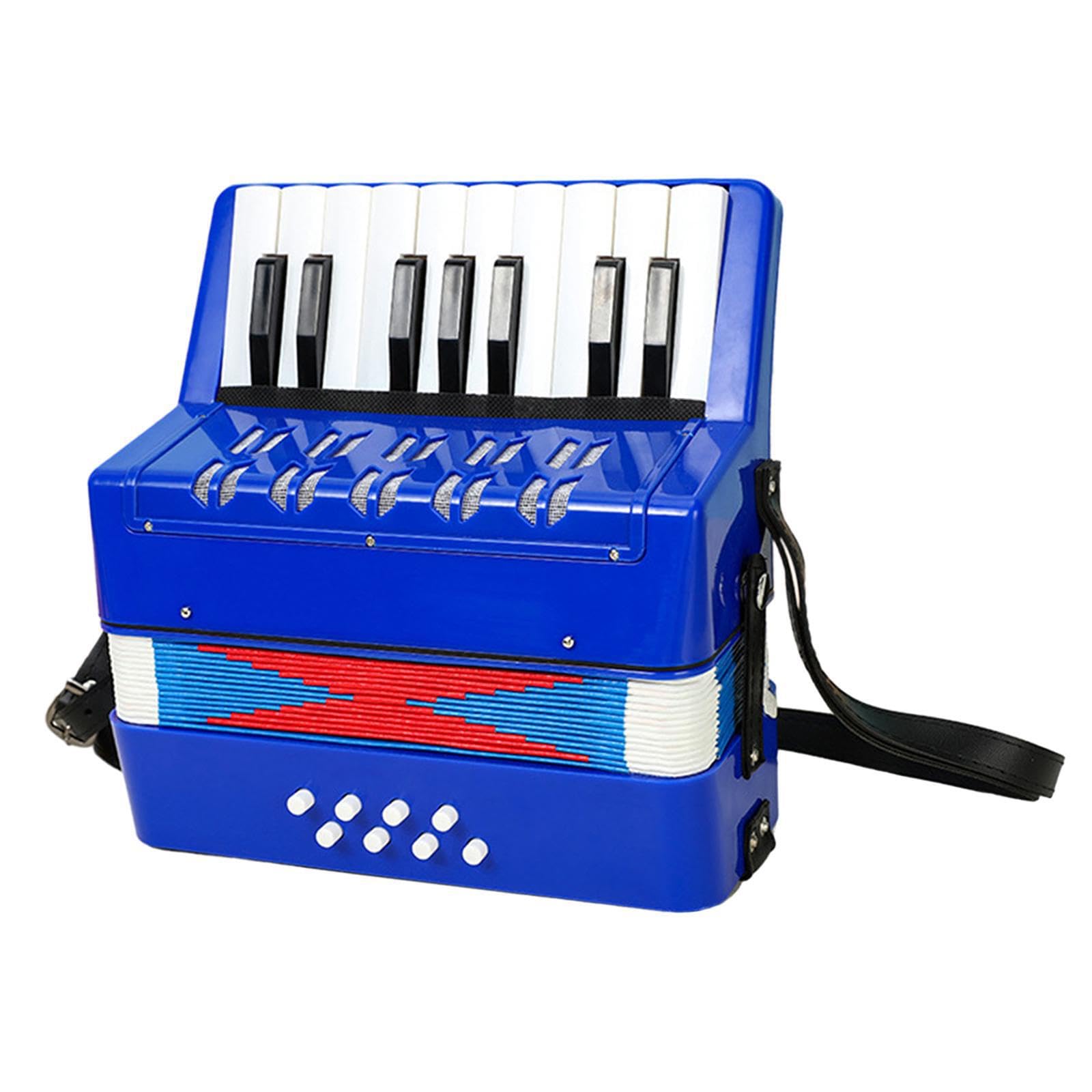 Fisarmonica giocattolo con stile accattivante che riconosce la passione dei giovani musicisti per la creazione di suoni musicali. Strumento musicale , Blu , 23x10x23cm
