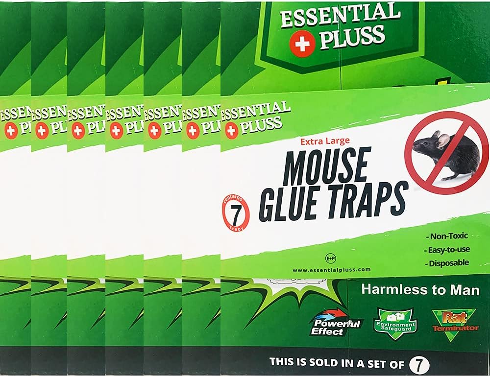 Essential+Pluss Pack of 7 Mouse Glue Traps, Mouse Bond Traps, Glue
