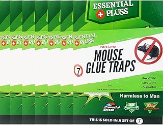 Essential+Pluss Pack of 7 Mouse Glue Traps, Mouse Bond Traps, Glue Boards, Trap Adhesive Glue Board, Mouse Lure Traps Pads Value Pack