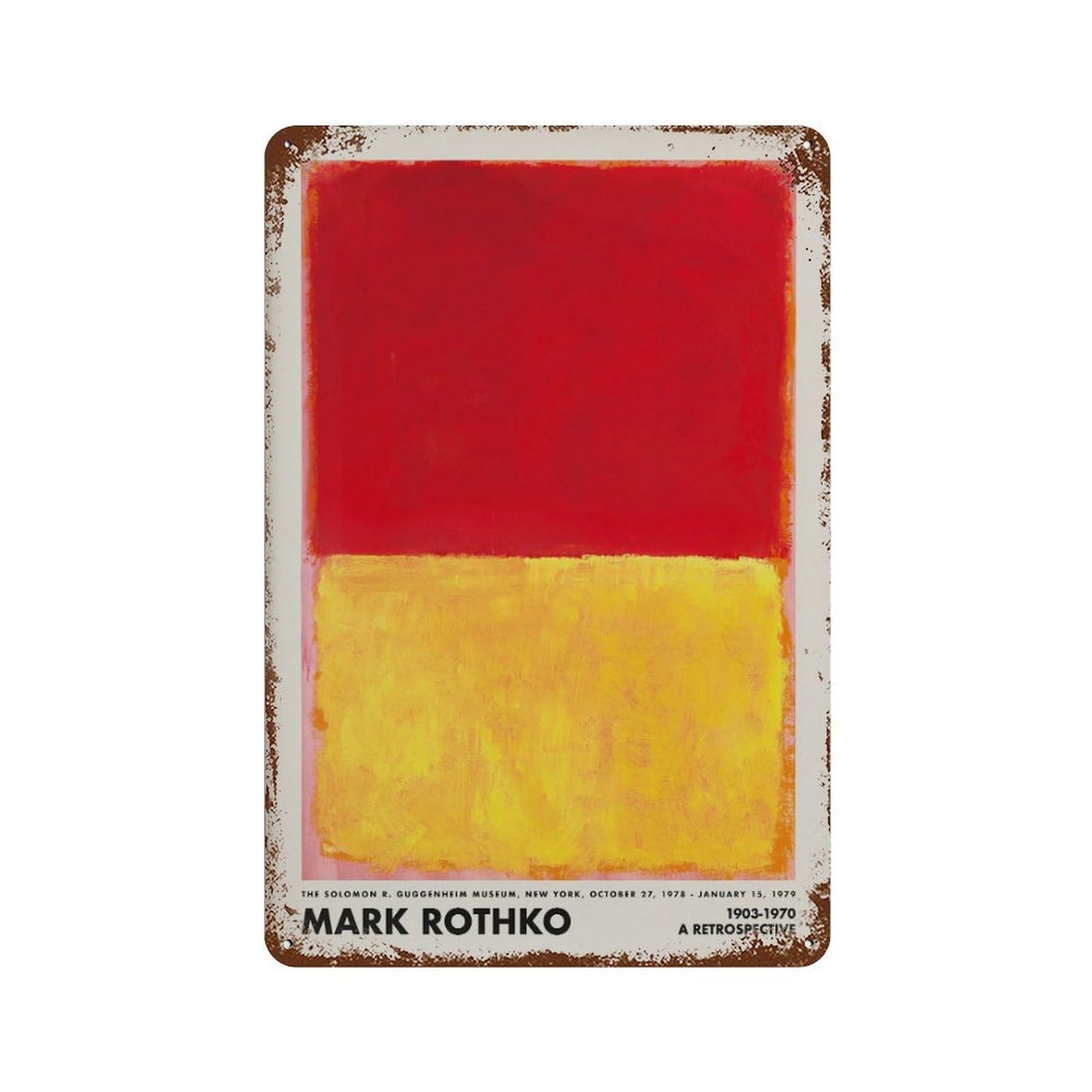 xiaoxiaoshen Rothko Abstract Contemporary Decor Wall Decor Art Metal Tin Poster Modern Home Decor Art Home Bar Shop Decorations Vintage Sign 30x20cm