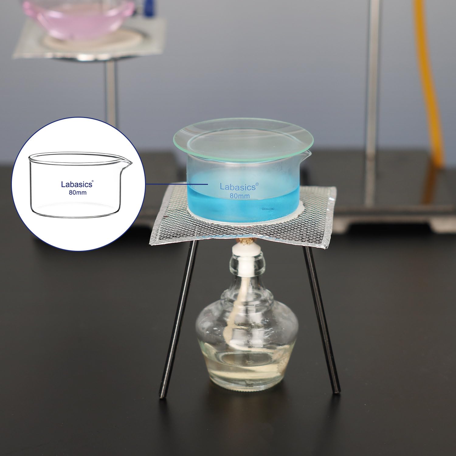 Labasics Piatto per Cristallizzazione con Becco e Bordo Rinforzato, Design a Parete Spessa Alta Borosilicato Vetro, Piatti per Cristallizzazione Riutilizzabili per Cristallizzazione ed Evaporazione