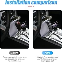 Vista 6 de Pomo de palanca de cambios para automóvil, agarre de transmisión manual y automática con mango tipo cuchillo con tornillos adaptadores y llave Negro