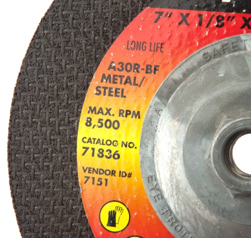 Meule de meulage Type 27 Forney 71836 pour disque abrasif métal 7 pouces
