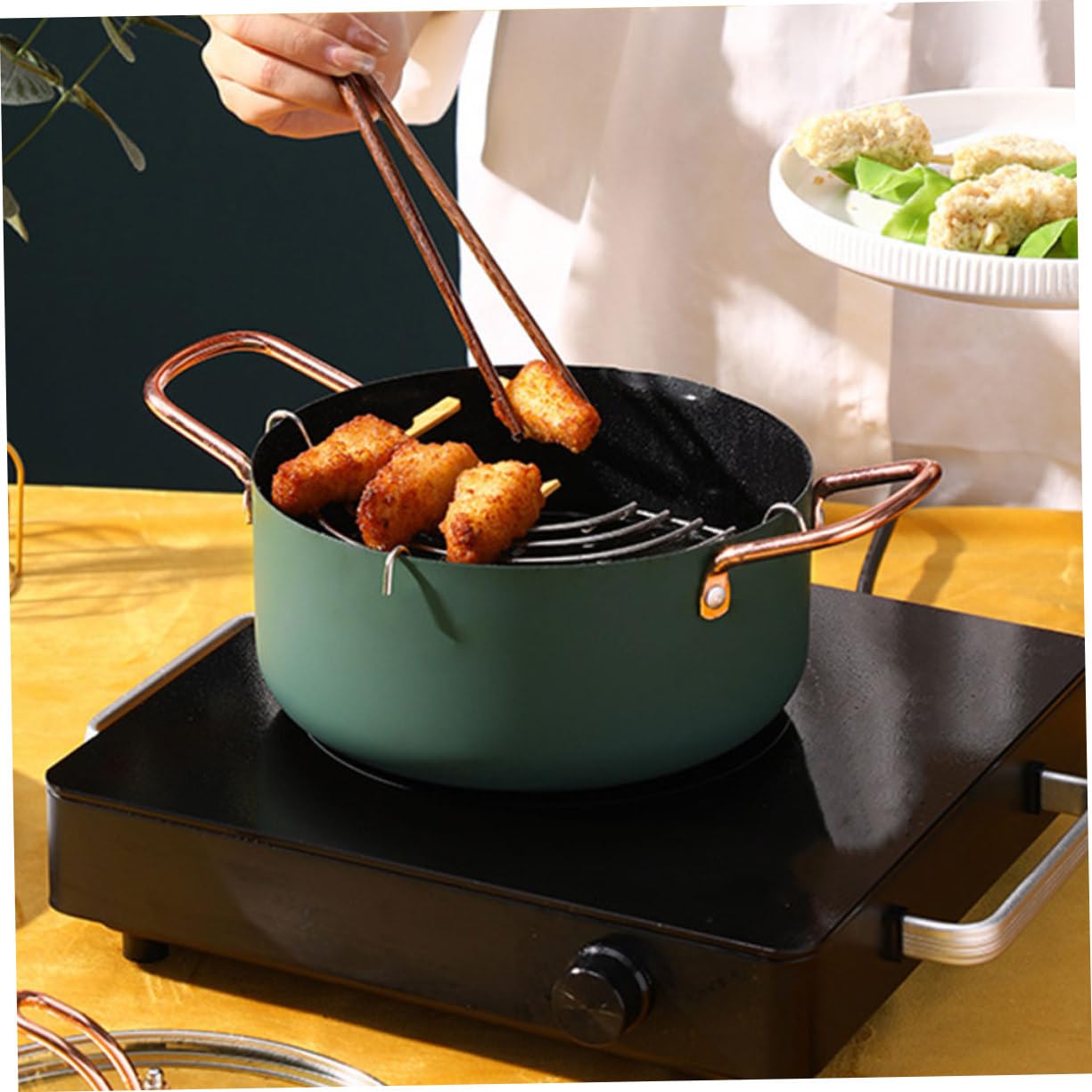 MAGICLULU Pentola per Brodo Antiaderente per Pappa, Set Pratico | Acciaio Inossidabile e Vetro Temperato, Design Multifunzione, per Casa e Ristorante, Conservazione Alimenti Colore Casuale