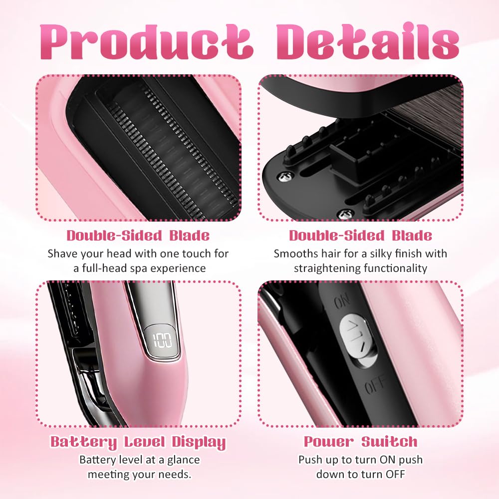 Spliss Entferner Gerät, Mini Kabelloser Haarschneider mit Spliss, Spliss Trimmer mit LED Anzeige, Tragbarer Split Ends Hair Trimmer, Splissentferner für Haare mit Negativ Lonen Haarpflege