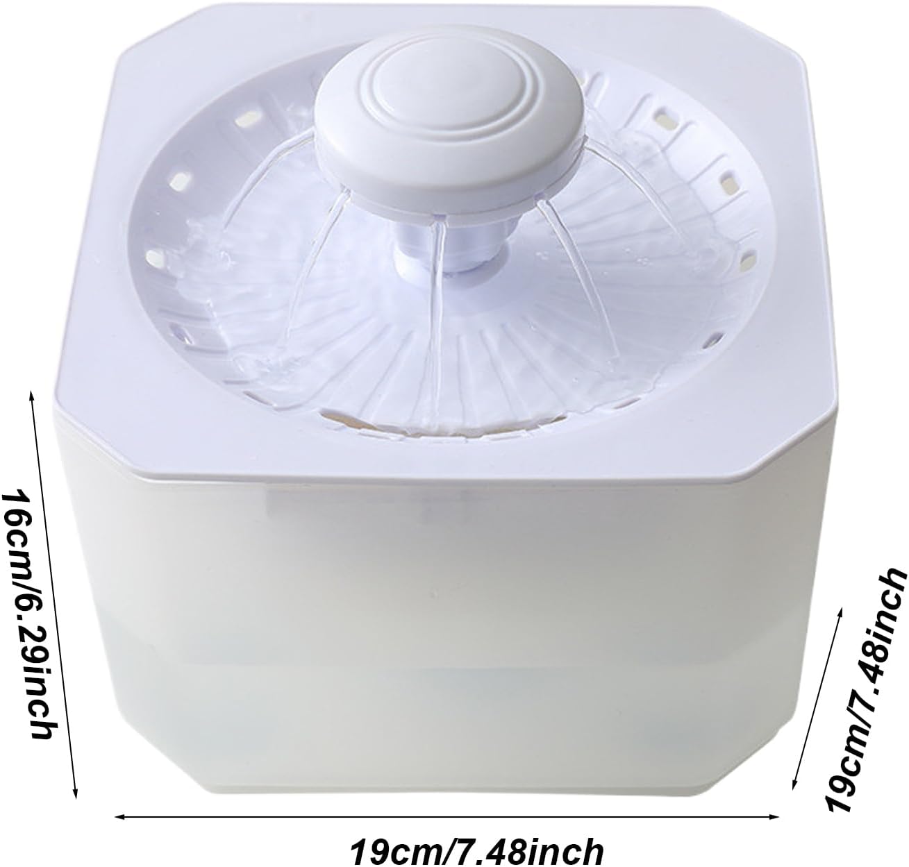 Cat Fountain - 2500ml Large Capacity USB Rechargeable Pet Accessories - Cat Water Dispenser - for Puppy Animal Travel Crate House Outside Feeding Tipping Night Hot Day Offices Indoor Home