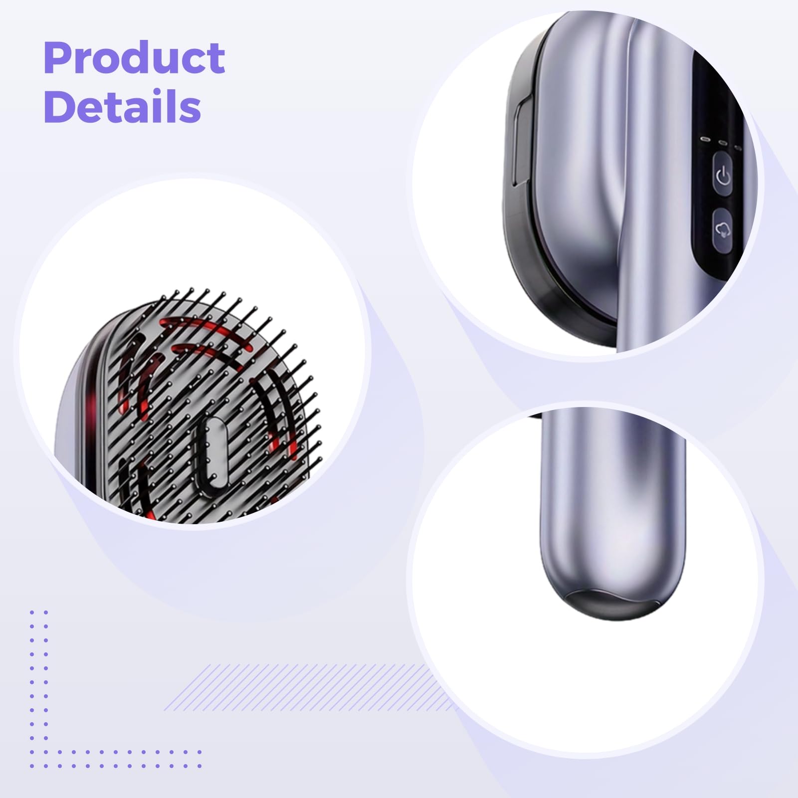 Masajeador eléctrico del cuero cabelludo para el crecimiento del cabello, masajeador de cabeza para aliviar el estrés, dispositivo 3 en 1 con cable de carga y caja de líquido de aceite esencial