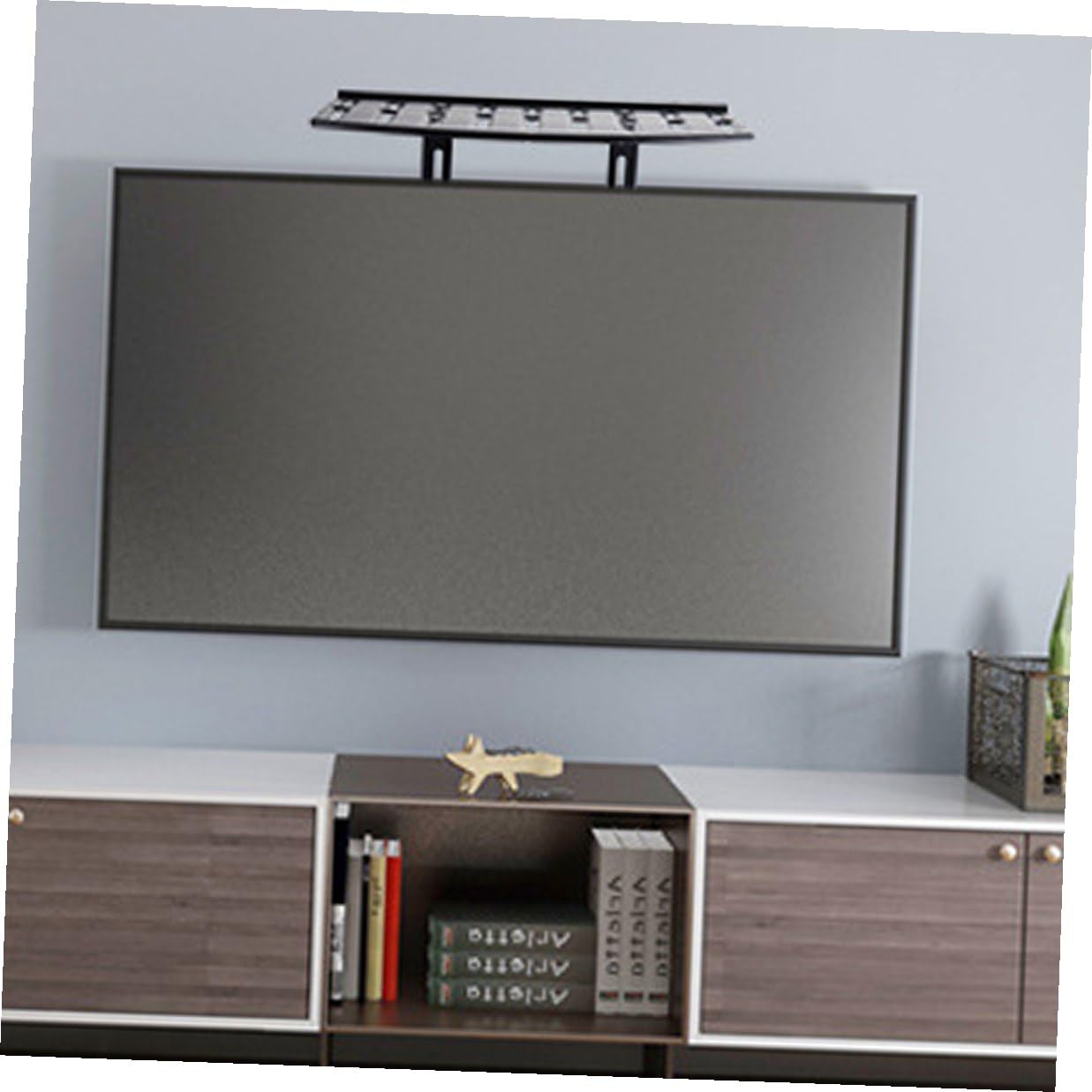 Mensola da Parete per Tv e Router Nero Supporto per Organizer Senza Scaffale Raffreddamento e Stoccaggio per Proiettori e Telecomandi Design Elegante e Resistente