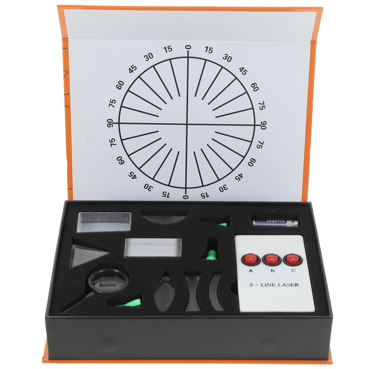 Gatuida 1juego Kit De Lentes Ópticas Convexas Y Cóncavas Para Experimentos De Física Herramienta De Laboratorio Óptico Materiales De Plástico Y Vidrio Para Aprendizaje