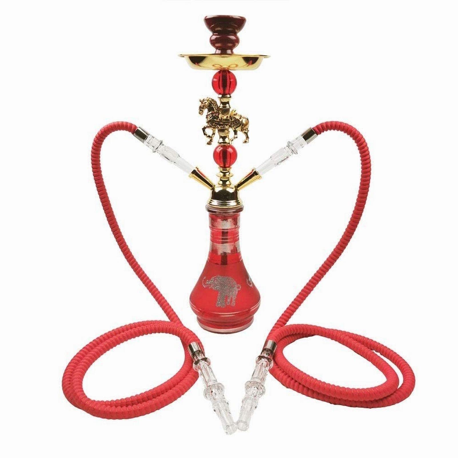 Juego combinado de 2 mangueras Shisha, 50 cm, de lujo, moderno, de vidrio, para fumar, para fiestas de cachimba, para el hogar, automóviles y fiestas, fácil de desmo
