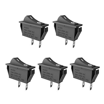 5PCS KCD3 SPST Boat Rocker Switch Momentary ON Switch