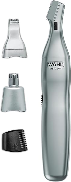 Wahl Men’s Nose Hair Trimmer, for Eyebrows, Neckline, Nose & Ear Hair, Precision Detail Trimming with Interchangeable