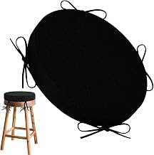 uyeoco Memory Foam Round Cushion with Ties 30/35/40/45/50cm Washable Cover for Dining Chair, Kitchen, Office or Stool (J1.30cm/11.8inch)