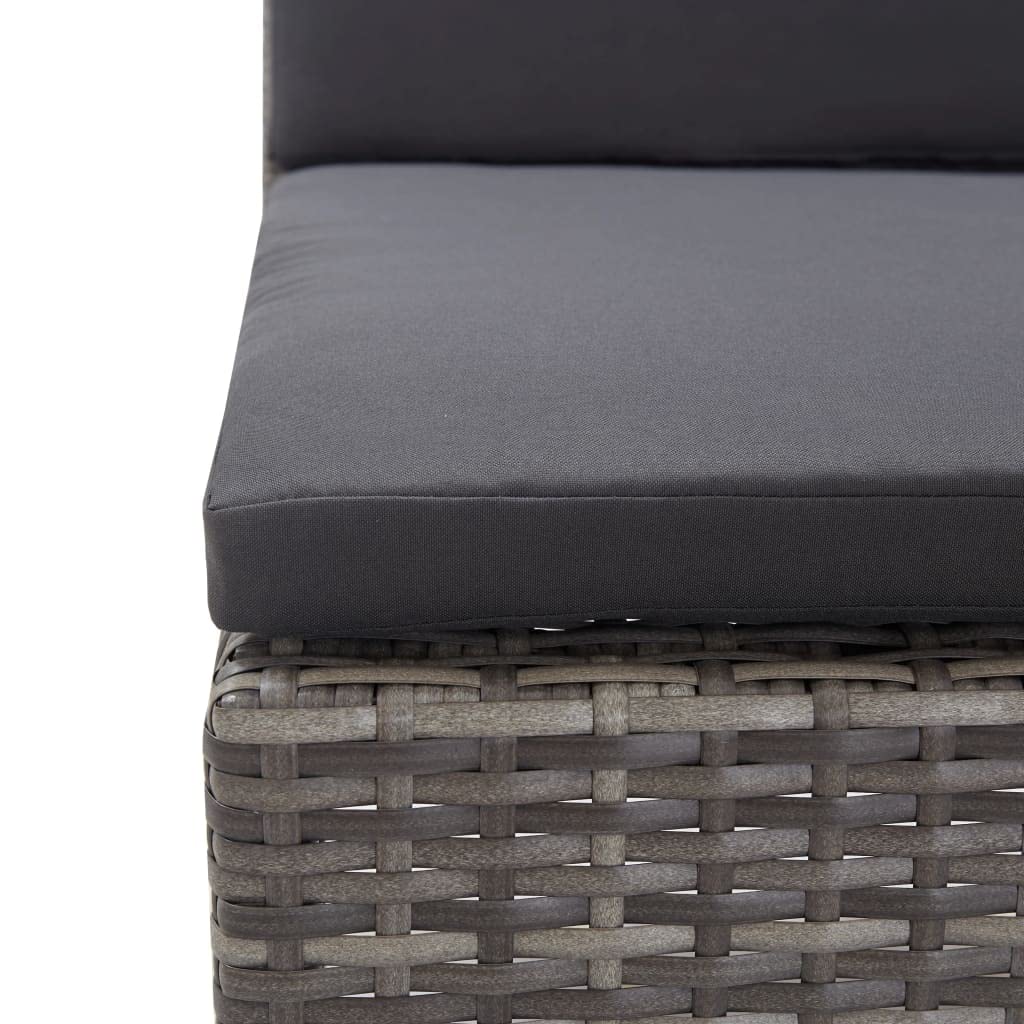 Set da giardino per esterni Set da giardino per il tempo liberoSet Divani da Giardino 5 pz con Cuscini in Polyrattan GrigioPer terrazza, balcone, giardino, spiaggia