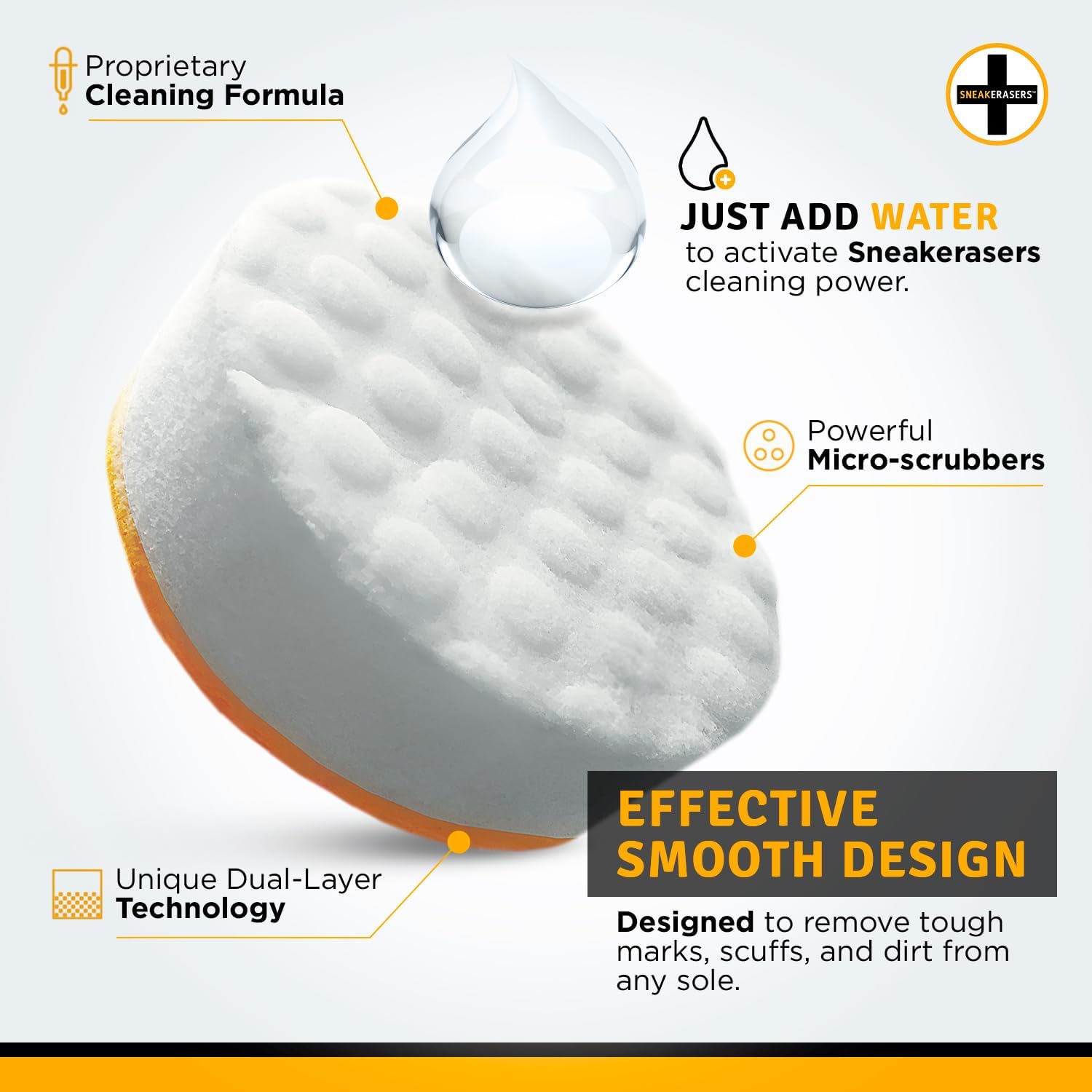 SneakERASERSInstant Midsole and Sneaker Cleaner, Premium, Disposable, Dual-Sided Sponge, GolfERASERS Instant Golf Eraser with Bag Tether, Premium Dual-Sided Sponge for Cleaning Clubs image 4