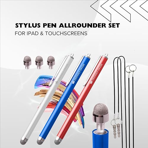 Miniatura 2 de The Friendly Swede Mesh Tip Stylus Pen for Touchscreen  3-Pack Micro-Knit Capacitive Stylus Pen for iPad & iPhone with 3 Replaceable Fiber Tips,