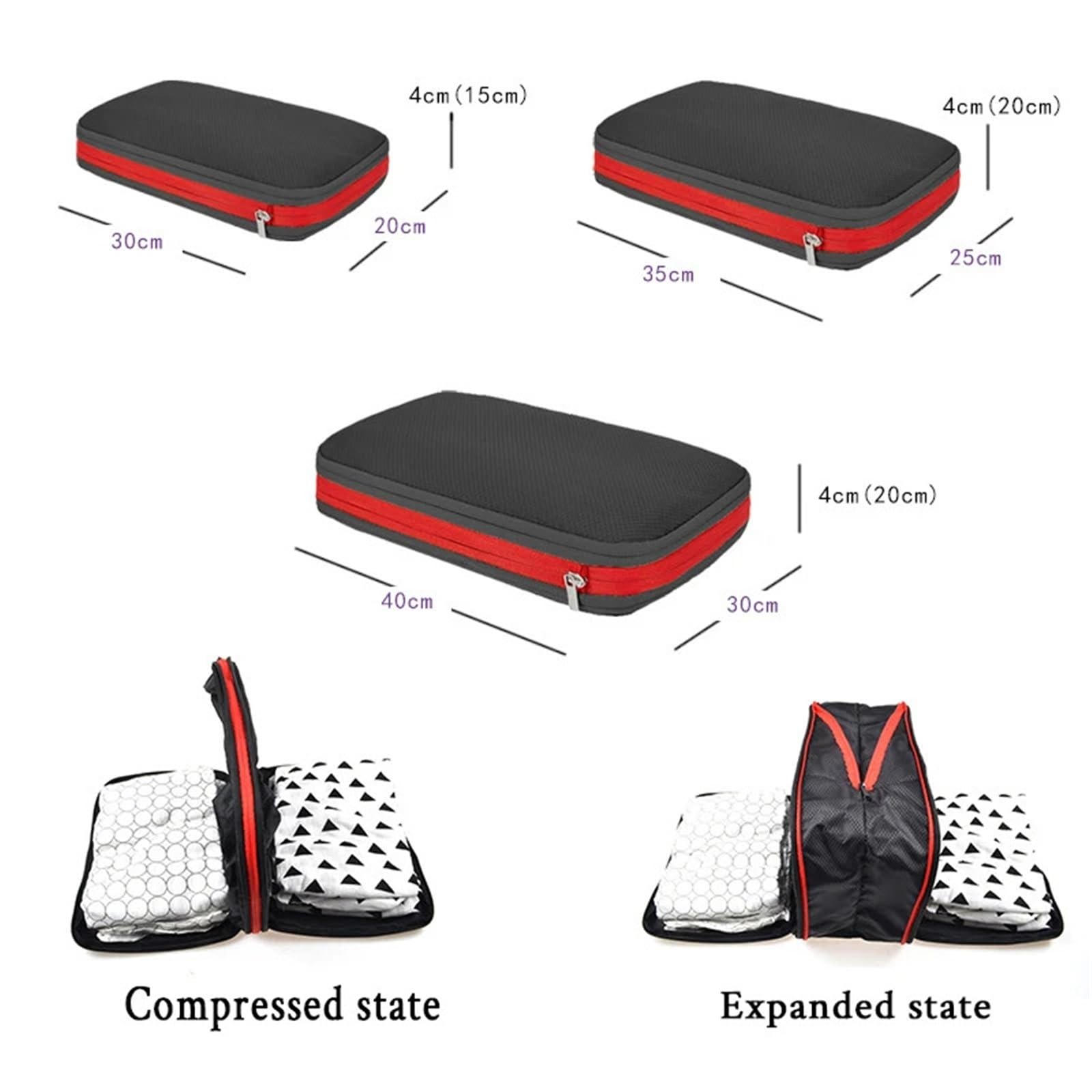 Organizador de viaje, bolsas de compresión for guardar ropa, de doble capa, portátiles, de gran capacidad e impermeables, con cierre hermético. Organizador De Maletas Para Viaje(Sky Blue)