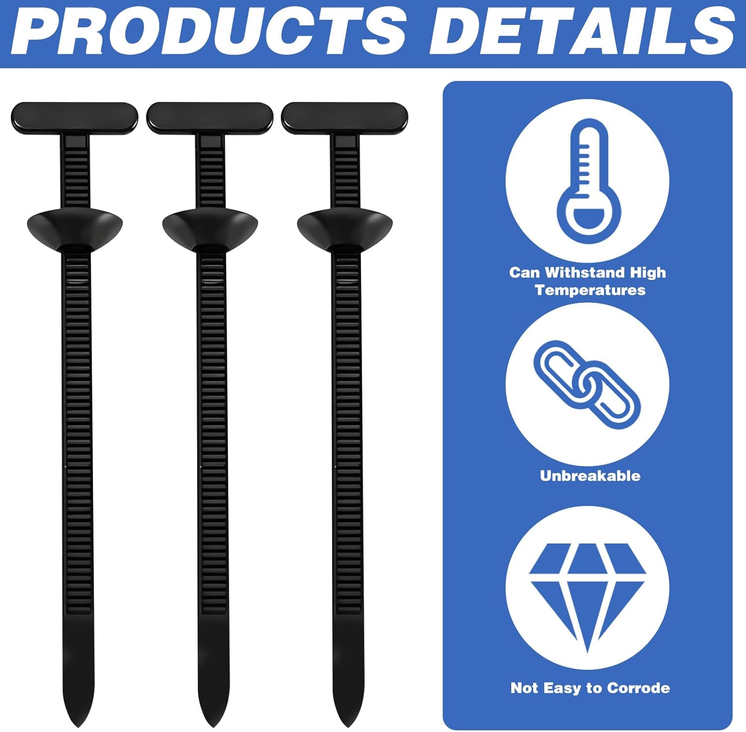 150Pcs Nylon Universal Cable Tie Buckle, Zipper Clips Heavy Duty Plastic Plastic T Zip Ties Self-Locking Holder for Car Daily Repair Quick Fixing Multipurpose