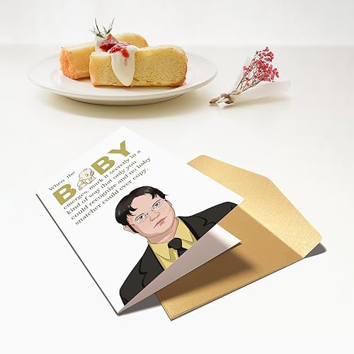 Miniatura 5 de Divertida tarjeta de bebé de The Office, Dwight Schrute Baby Shower para niño y niña, tarjeta de felicitación para nuevos padres, marca el nuevo bebé
