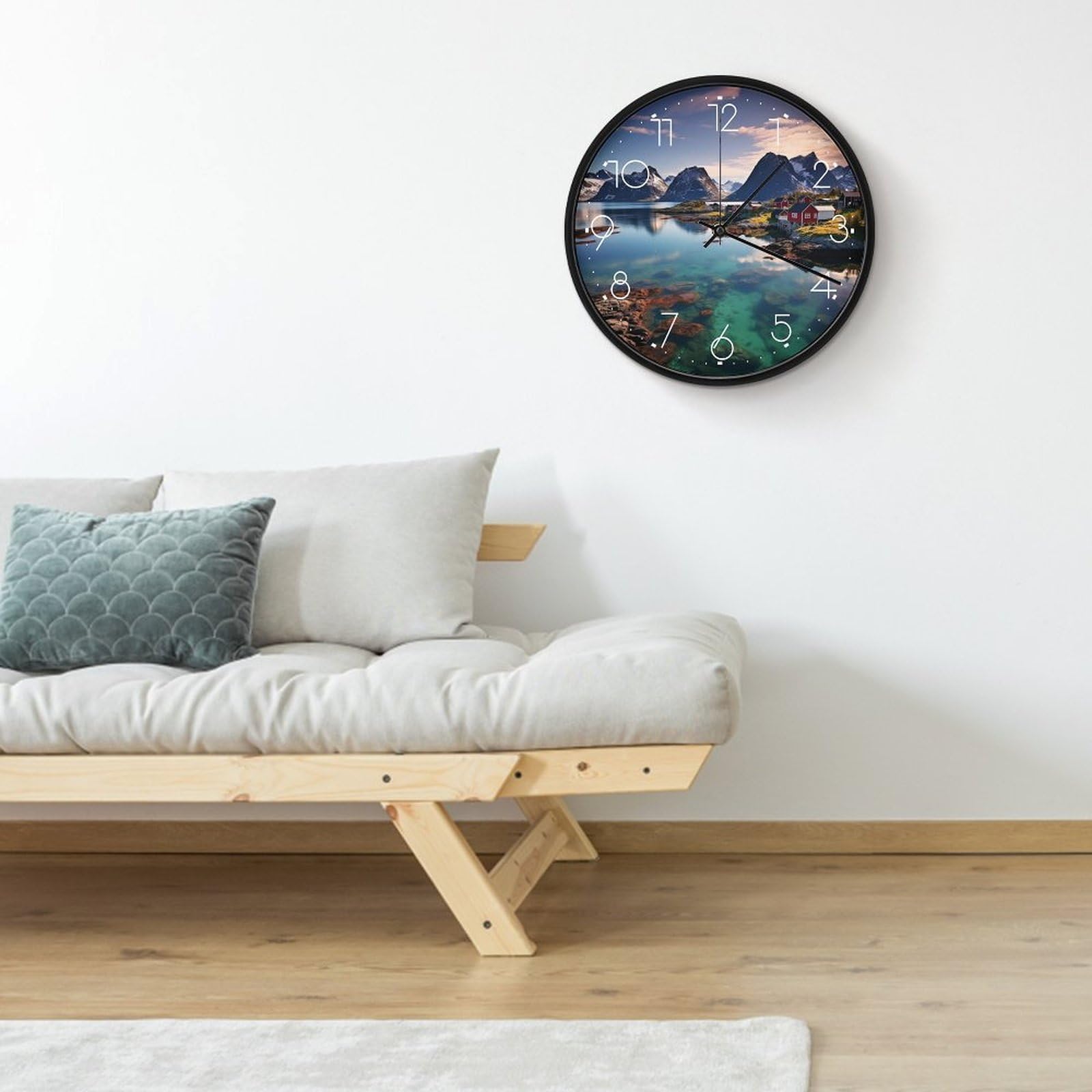 VIDI Horloge murale silencieuse à piles 25,4 cm - Horloge murale moderne sans tic-tac - Décoration pour cuisine, bureau, salle de bain, chambre à coucher