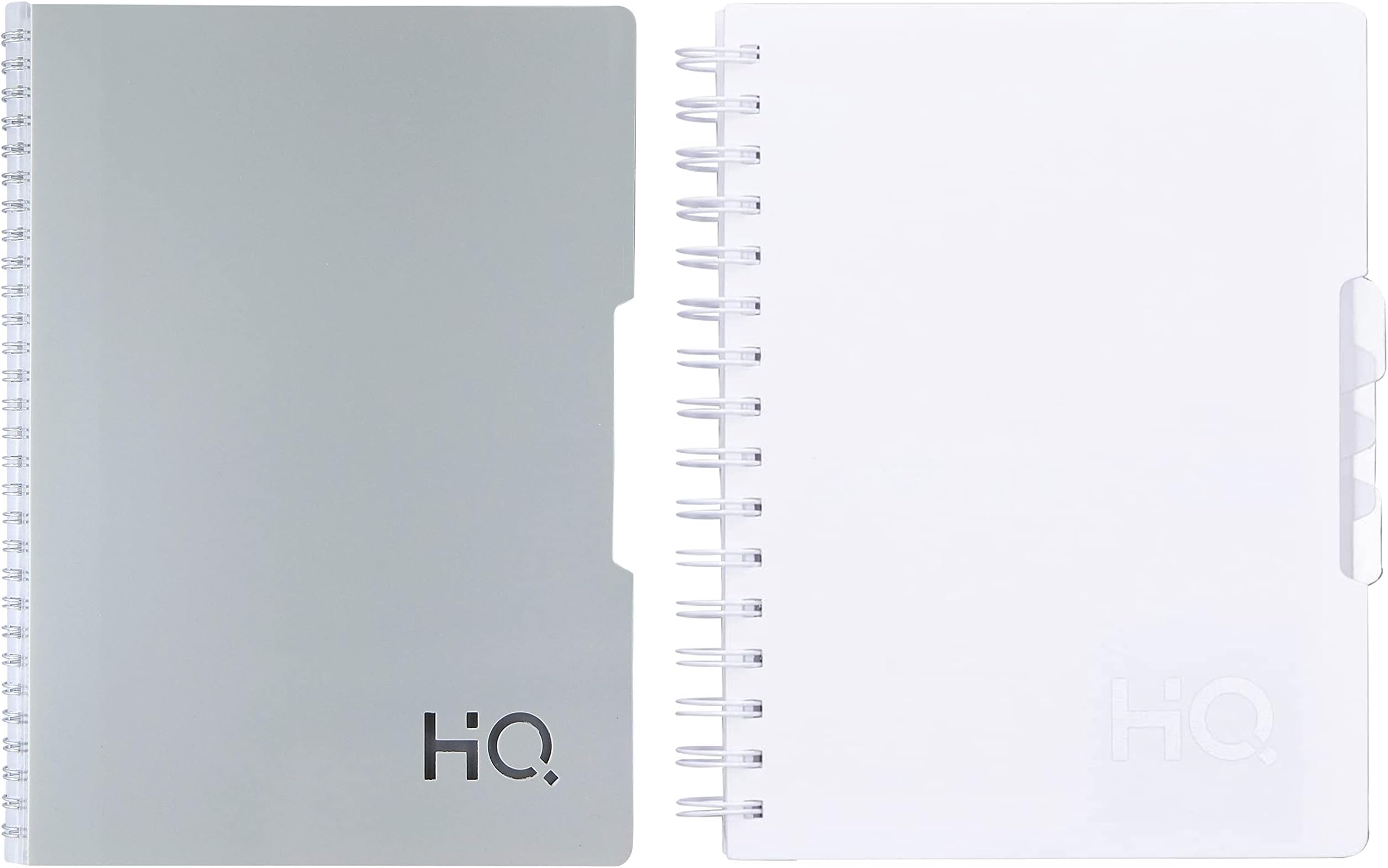 Navneet HQ - Notebook Five Subject Spiral Wiro Bound Notebook | 14.8 cm X 21 cm | 300 Pages | White