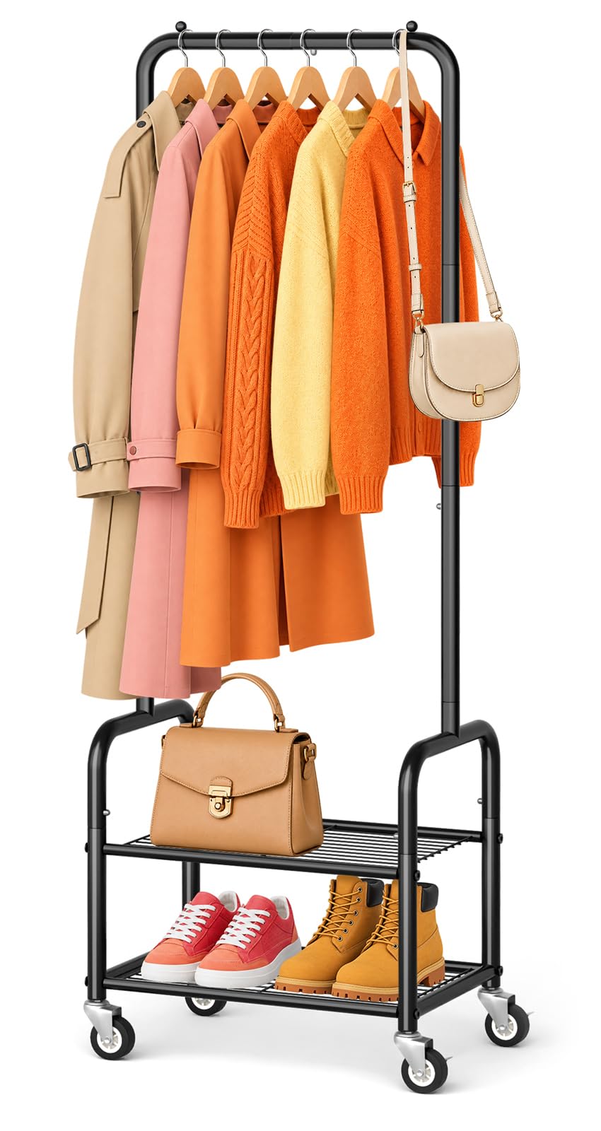 AOODA Small Clothes Rack with Shelves
