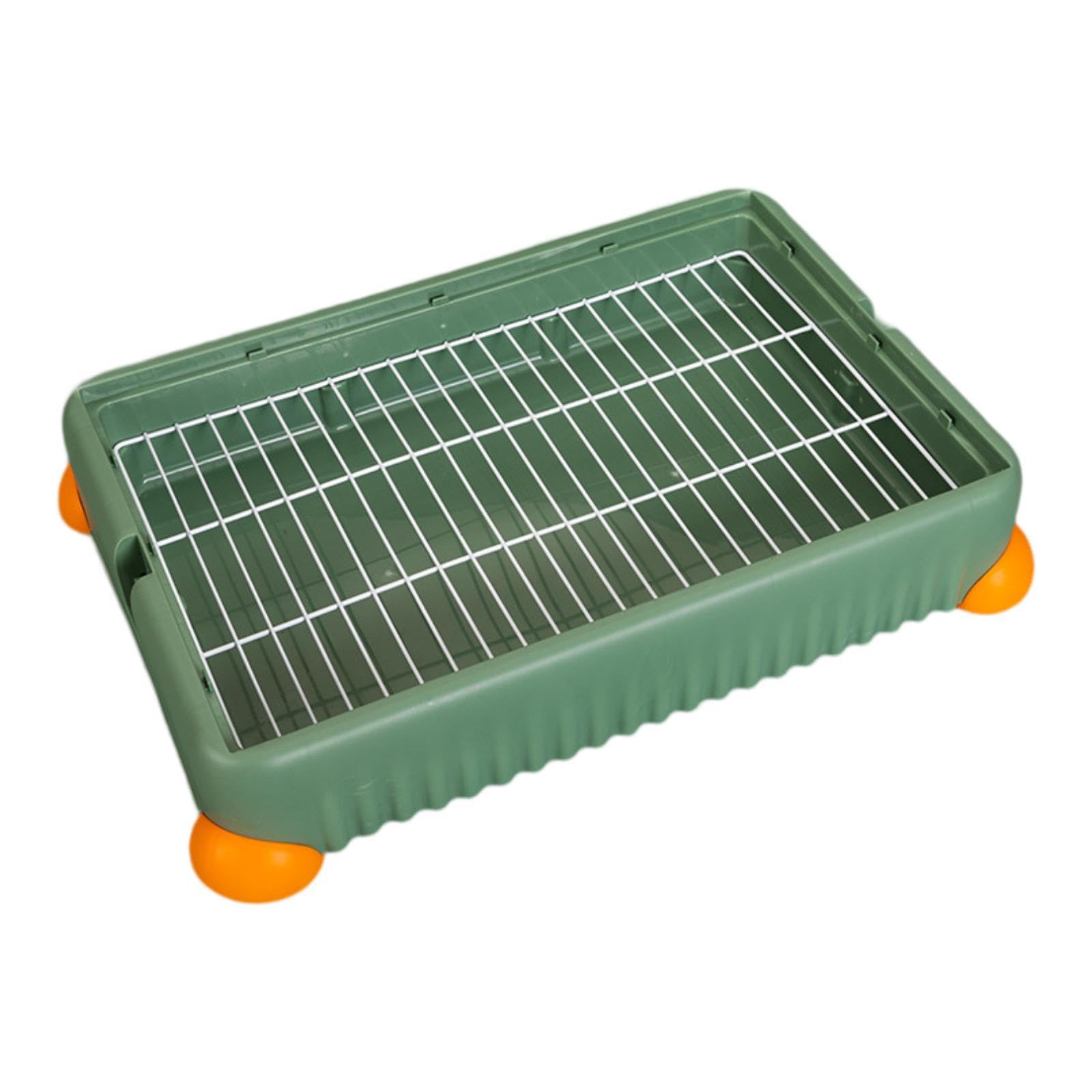 Perfeclan Caja de Arena para Conejos, Caja de Arena para Conejos, Caja de Arena para Mascotas, Caja de Baño para, Cobayas, Chinchillas, Suministros para M, L, Verde