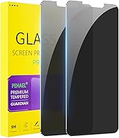 Vista 23 de PEHAEL 2+2Pack para iPhone 15 Pro protector de pantalla de privacidad con protector de lente de cámara, cobertura completa, película de vidrio