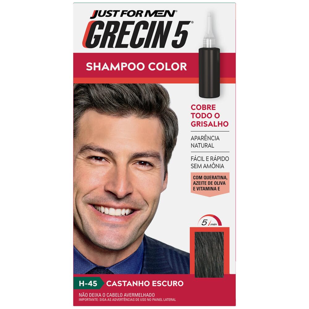 Grecin Shampoo Tonalizante 5 Castanho Escuro 60Ml | Amazon.com.br