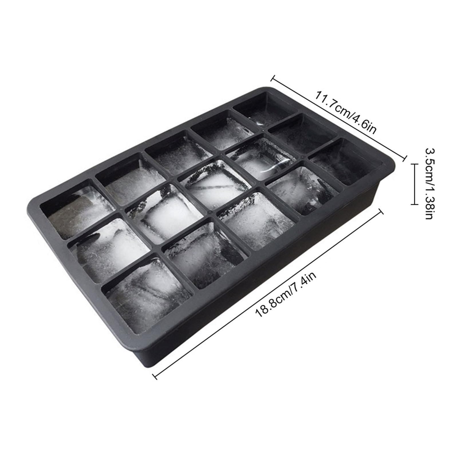 Vassoio per cubetti di Ghiaccio Silicone 15 Fori Cubo Grande Vassoio Quadrato Grande Stampo Stampo Accessori da Cucina (Color : Green)