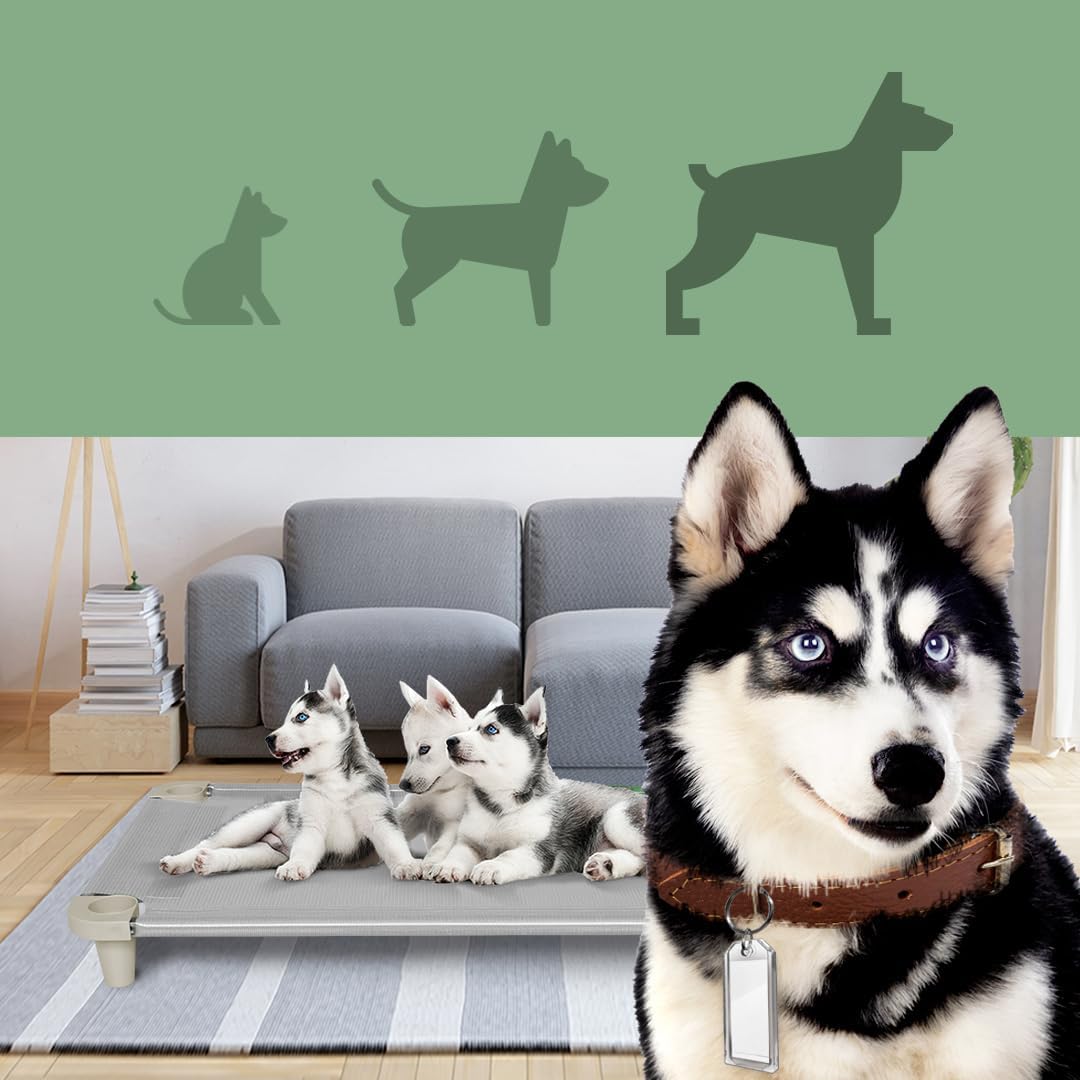 Acrimet Cooling Elevated Pet Dog Bed, Washable and Breathable Mesh Cot, Stainless Steel Frame, Indoor & Outdoor Use, fits Dogs up to 110 lbs (Size: 40” x 24”), Gray, 1 Unit