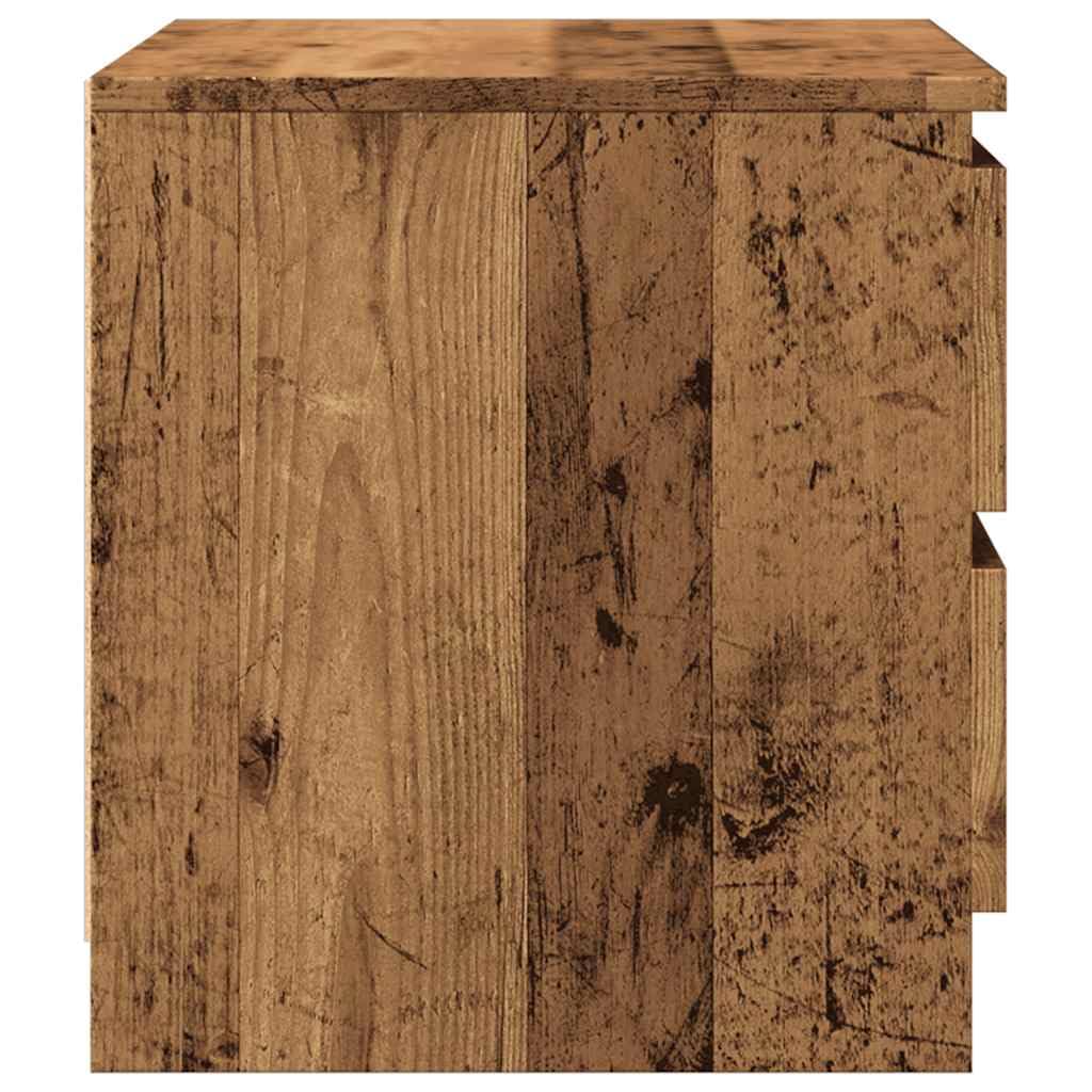 Mesitas de noche 2 piezas de estilo industrial de material a base de madera, 50 x 40 x 43,5 cm, proporcionan mucho espacio de almacenamiento y facilidad de limpieza, perfectas como mesa auxiliar