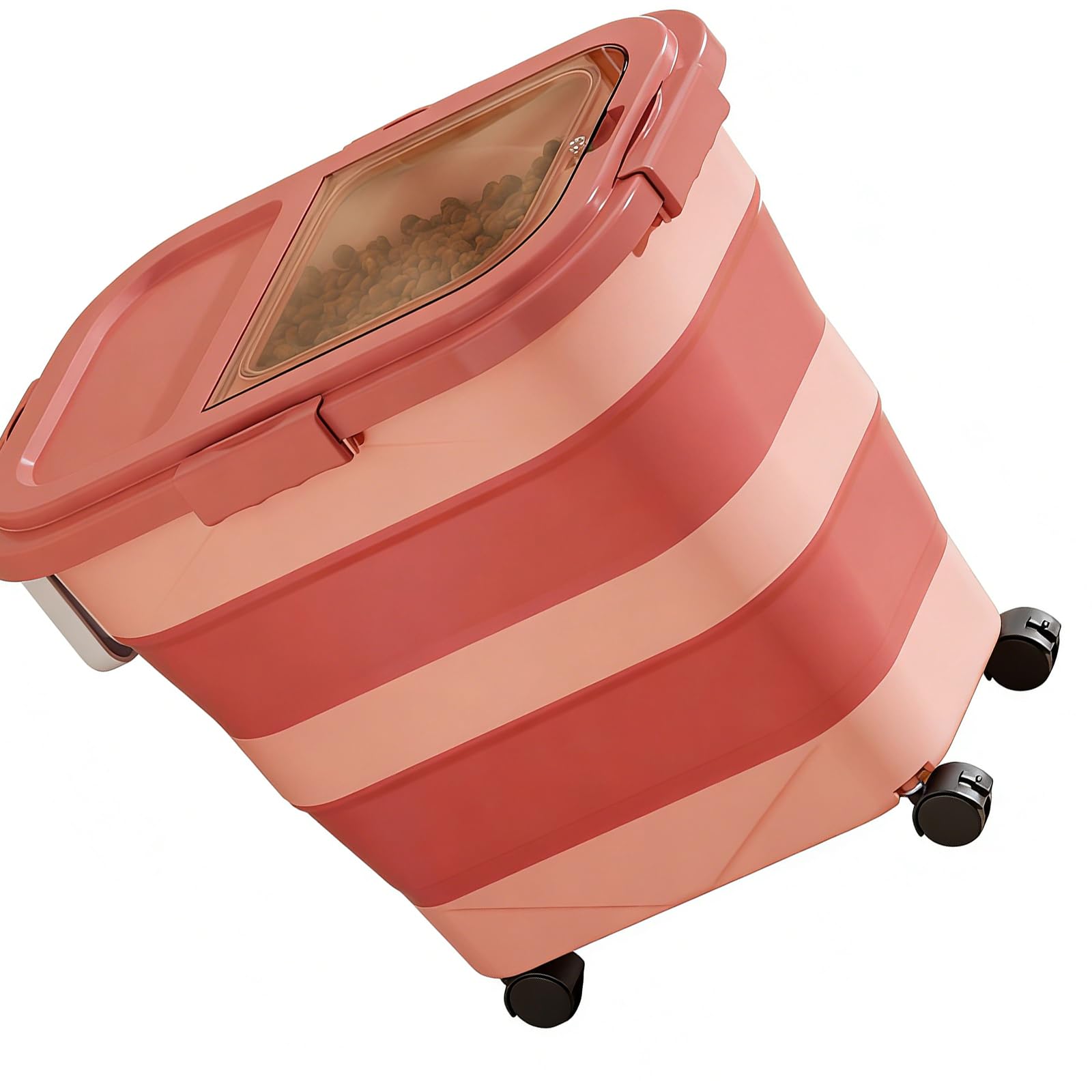 Hsioluted Compact Expandable Cereal Container with Two Rubber Seals and Pellucid Space Saving Foldable Container