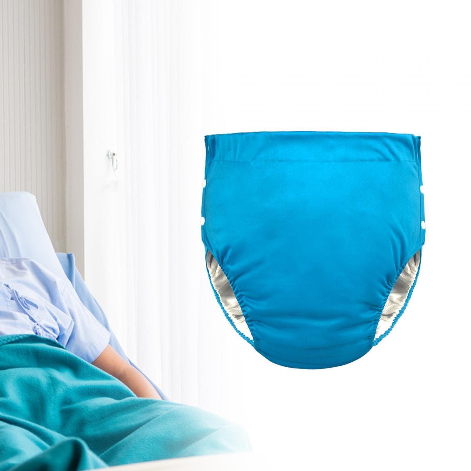 Couche Adulte, Couche-Culotte En Tissu Lavable pour Adulte, Couche Adulte Femme, Housse de Protection, Séchage Rapide, Robuste, Couche Réglable Respirante Réutilisable pour Les Personnes âgées, bleu