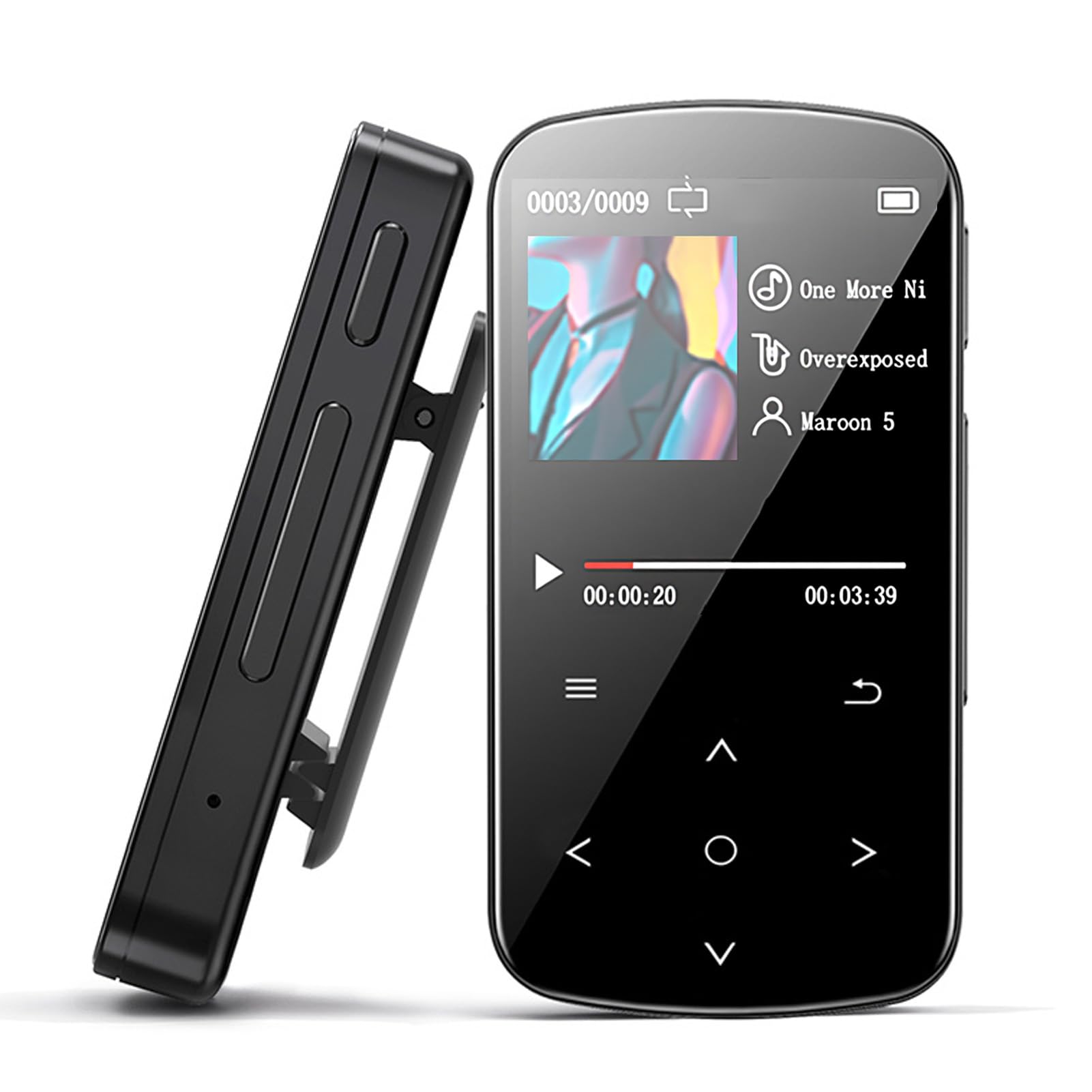 Goshyda Lettore MP3 da 64 GB, Lettore Musicale Portatile HiFi Bluetooth | Schermo da 1,54 Pollici, Supporto per la Lettura di Libri Elettronici, con Auricolari Cablati, per Esercizi di Viaggio
