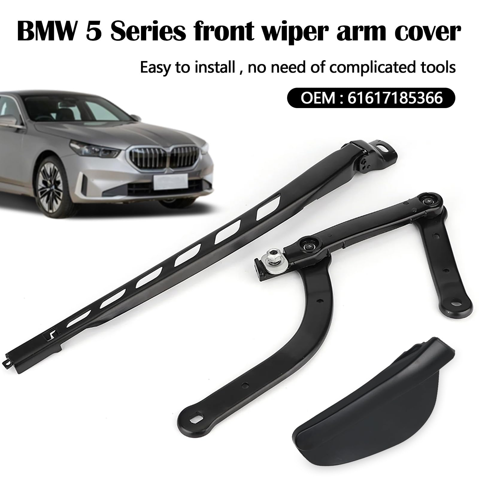 Bras D'essuie-glace Avant Droit BMW 61617185366 - Compatible Série 5 E60 E61 Et Série 6 E63 E64 (2001-2010)