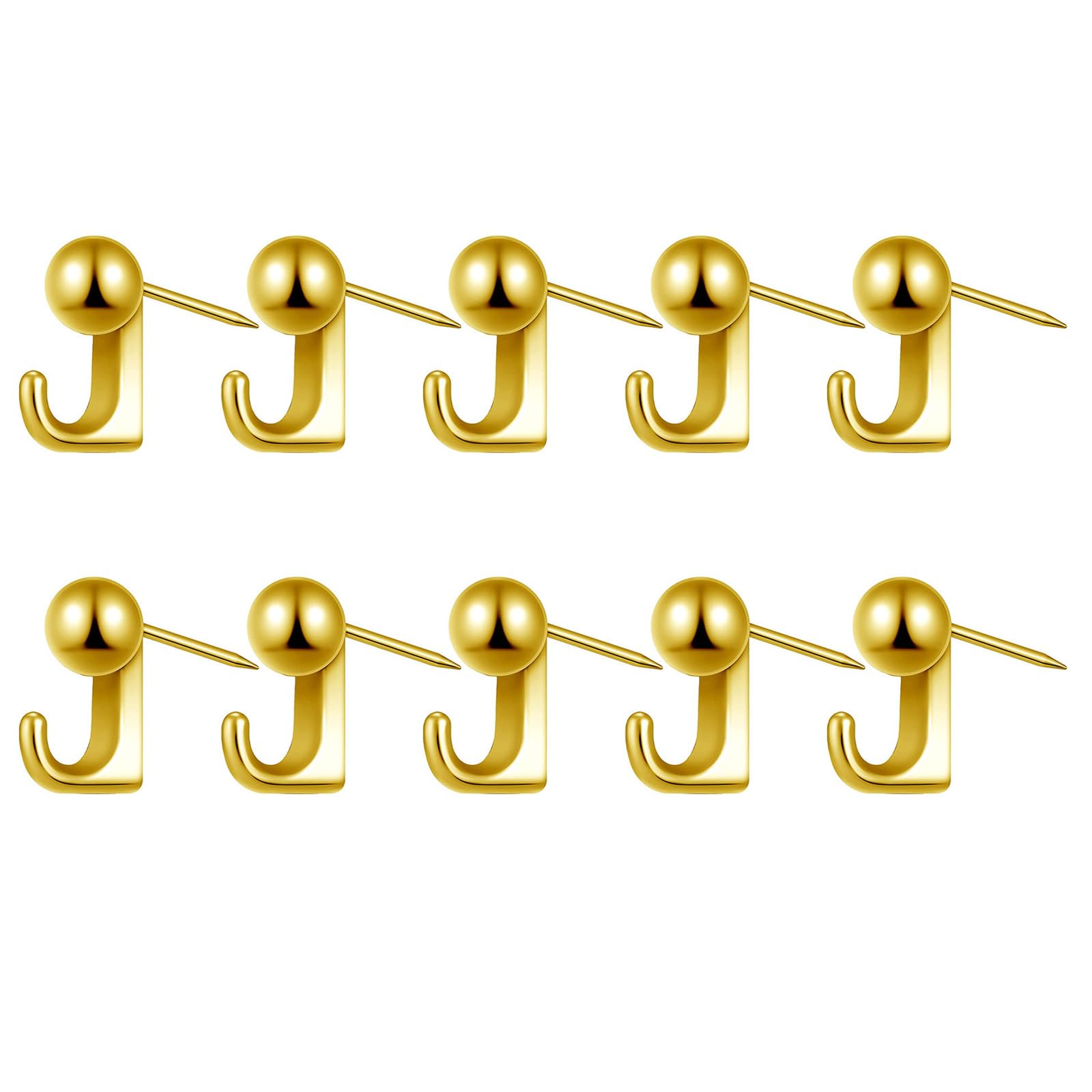 Xjdzineq Professional Zinc Alloy Push Pin Wall Hooks, 10Pcs Rustproof Heavy Duty Hangers for Home Organization Push Pin Hook
