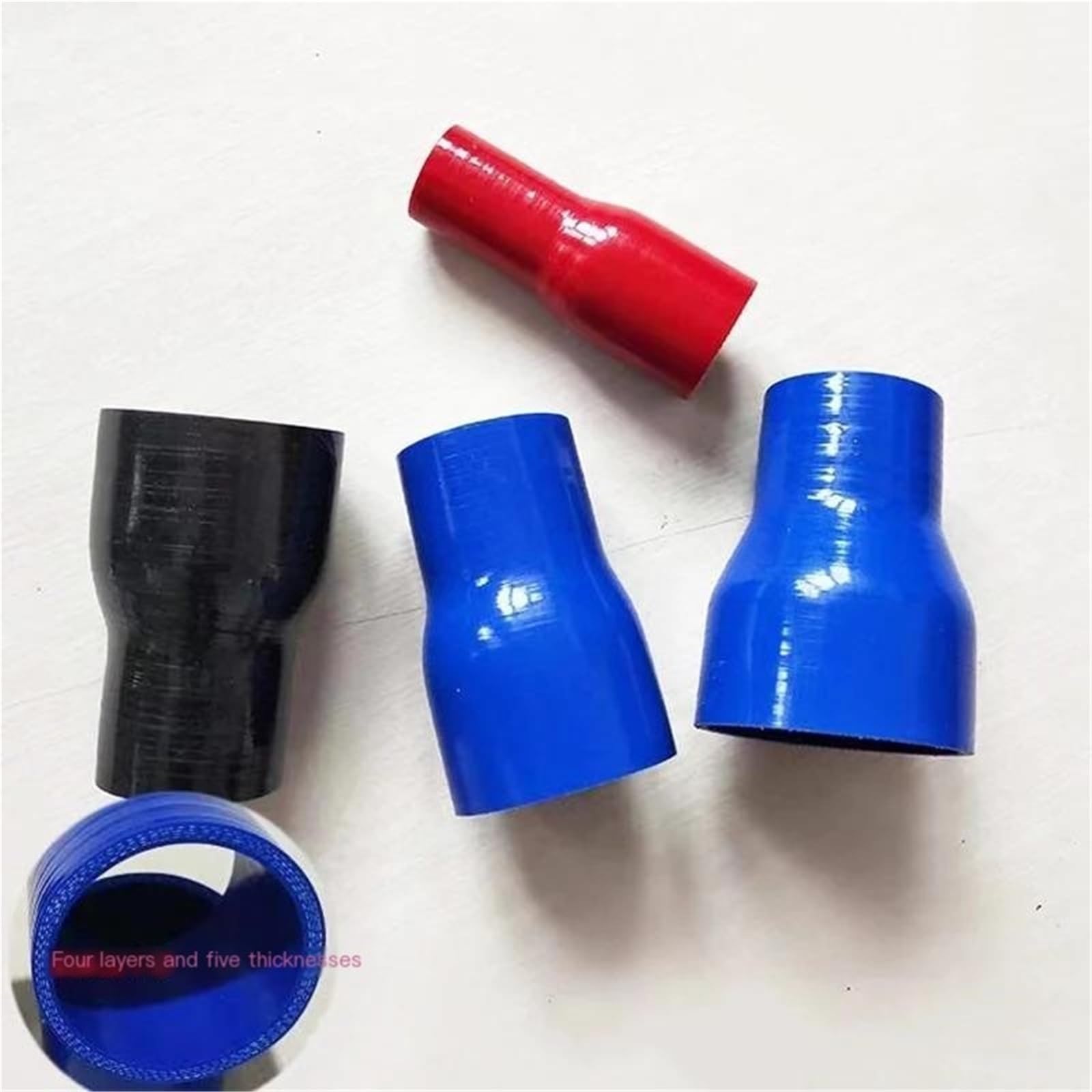 manguera de intercooler Manguera Reductora De Silicona Universal Recta Para Intercooler, Turbo, Tubo Admisión, Acoplador, Rojo, Negro Y Azul(BLUE,ID51mm-57mm)