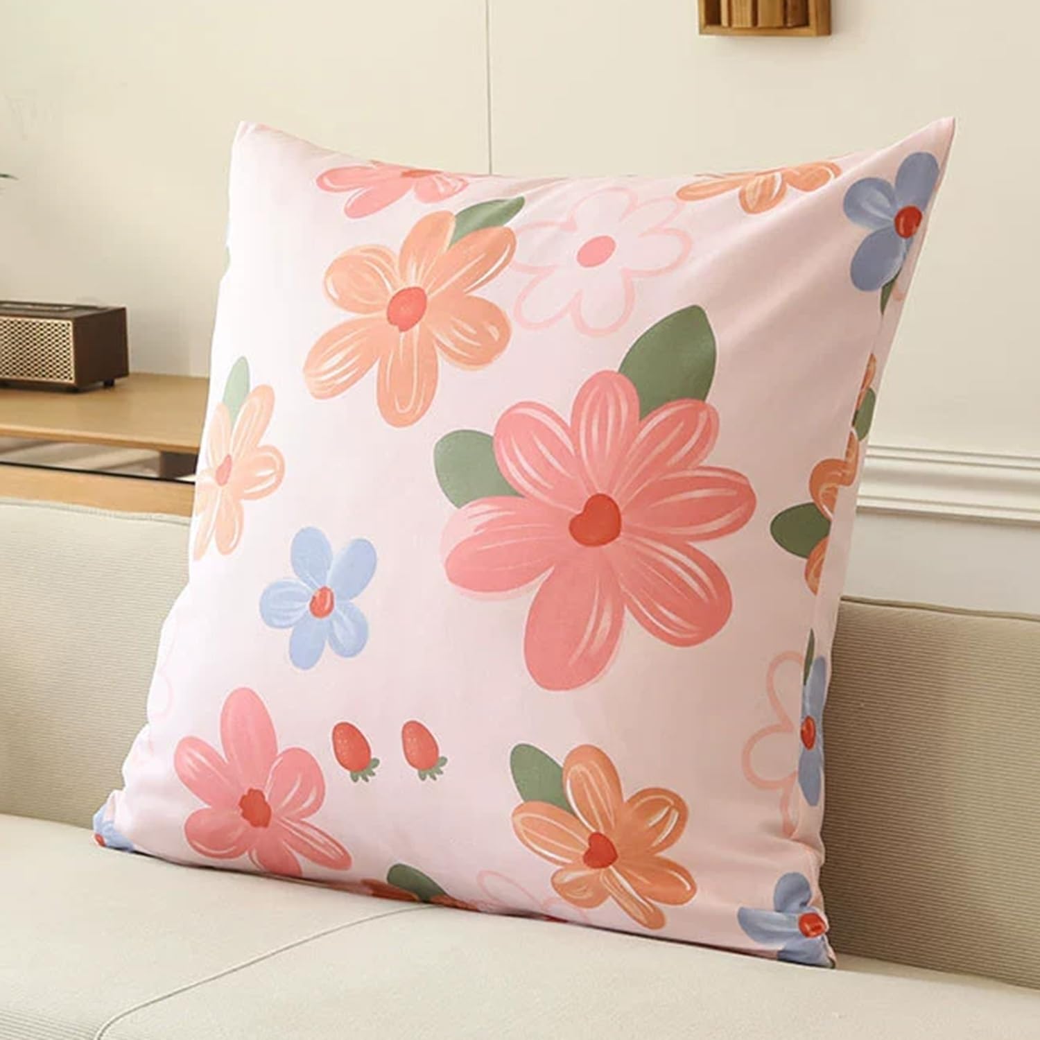 Boho Cotton Canvas Cushion Covers Modern Floral Decorative Pillowcases