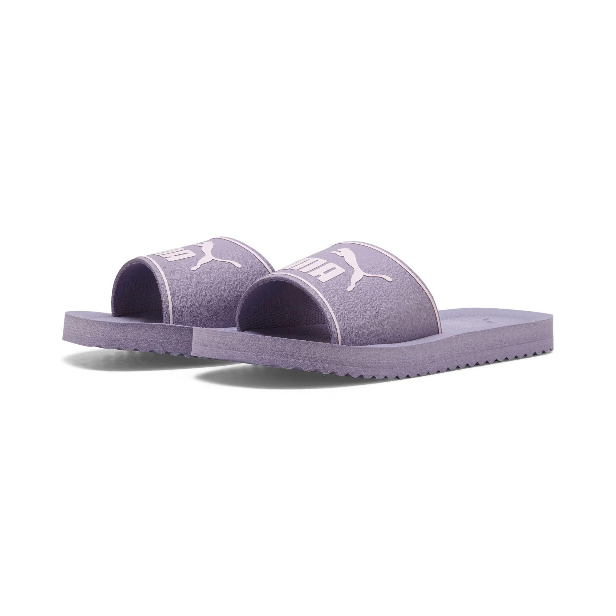 PUMA Unisex PURECAT 2.0 Slide Sandal, Lilac Luster-Pearl Pink, 42 EU, Lilac Luster Pearl Pink, 43 EU