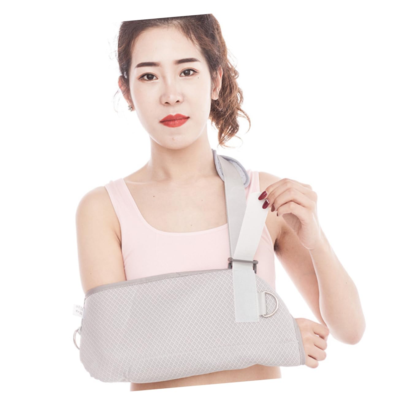 Ipetboom Adjustable Breathable Arm Support Sling Medical Fixed Strap for Fractured Arm Grey Convenient One Handed Enhanced Airflow for Comfort and Support