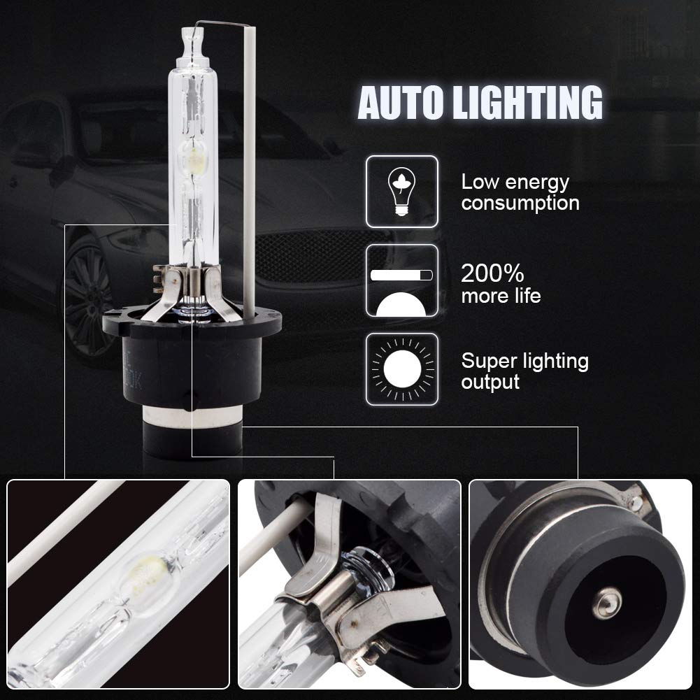D2S HID 35W Xenon Blanco Repuesto Faro Bombillas 6000K 2 unidades