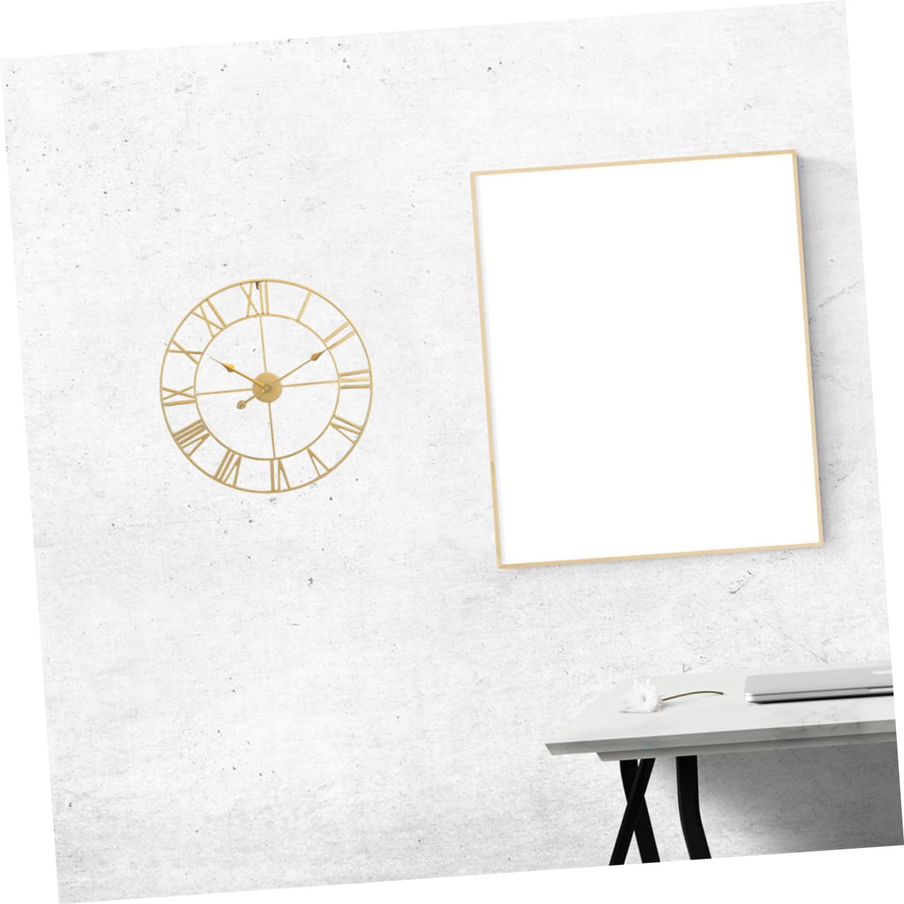 DOITOOL Geräuschlose Eisen Wanduhr für Wohnzimmer und Schlafzimmer, Beige