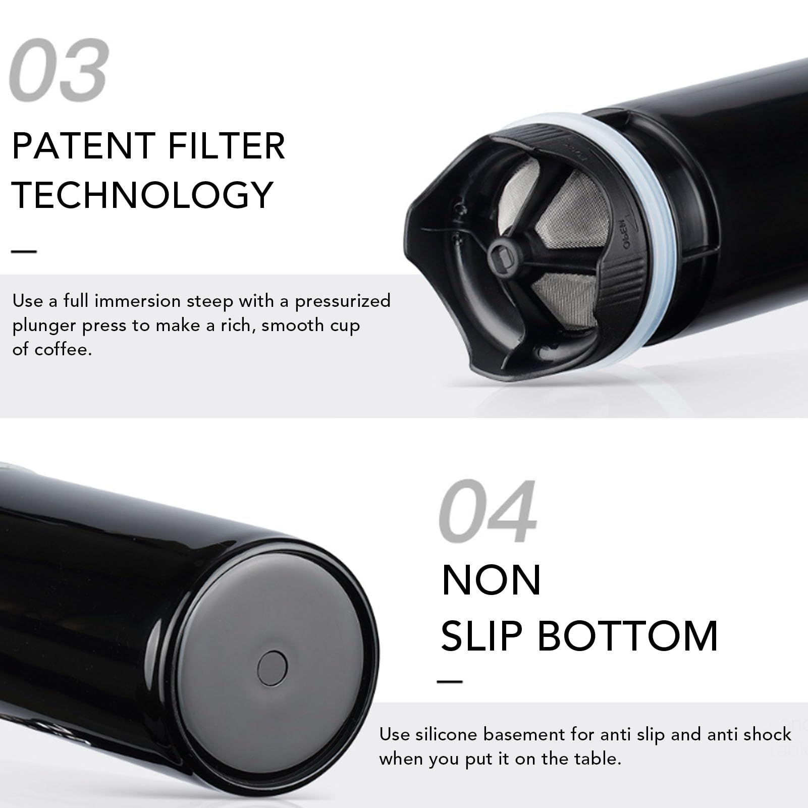 Brrnoo Pour Over Travel Coffee Mug, SUS Leakage Proof Manual Drip Coffee Maker for K Cup Office Home, Camping, Backpacking,