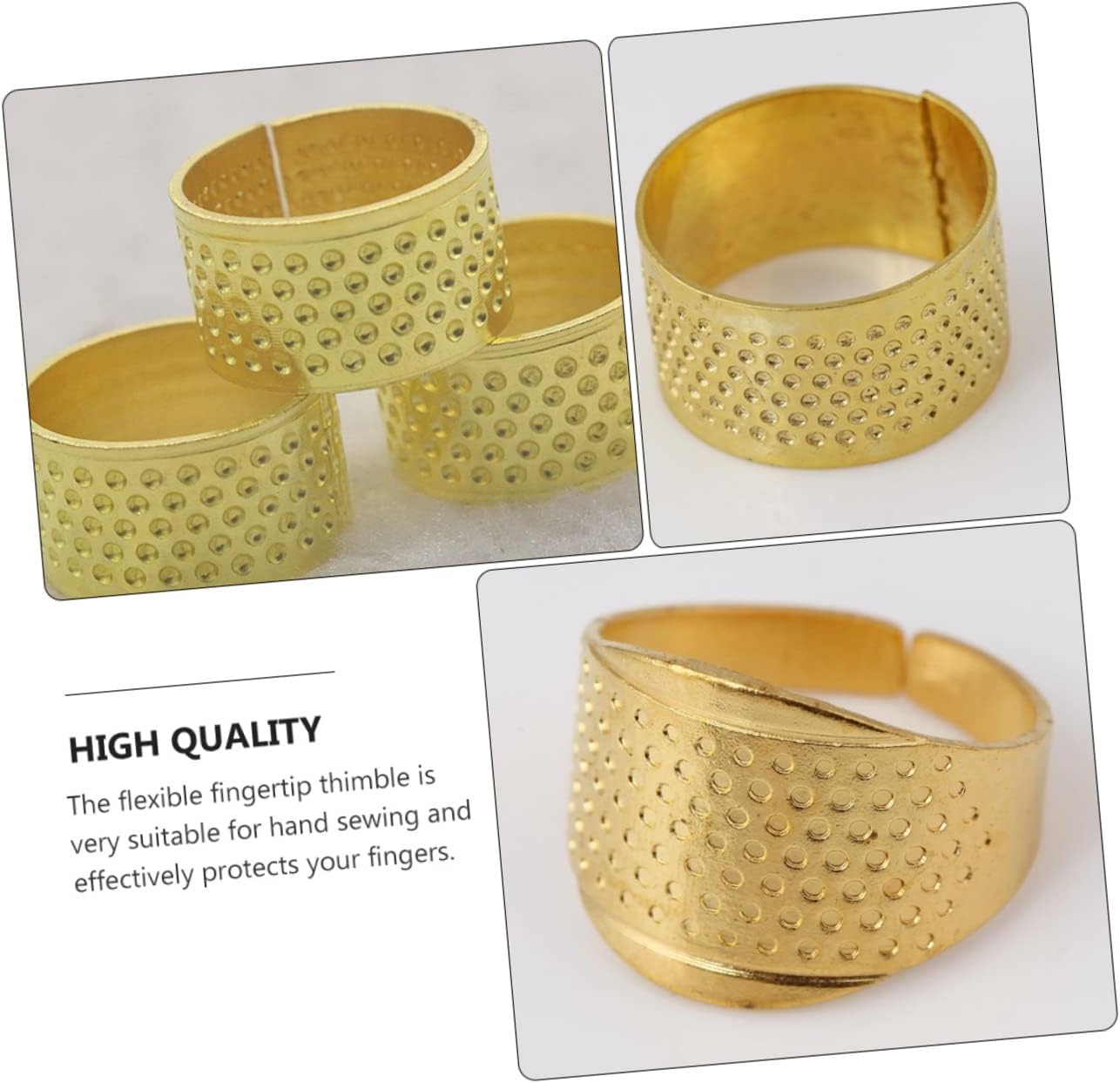 TEHAUX 9pcs Practical Metal Thimble Sewing Accessory Needle Finger Sleeve for Hand Sewing