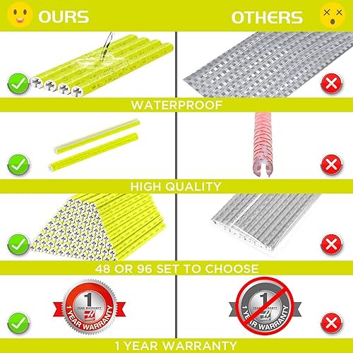 Miniatura 5 de flintronic Reflectores de radios de bicicleta, 48 piezas72 piezas96 reflectores de radios de bicicleta para conducción nocturna visibilidad de 360