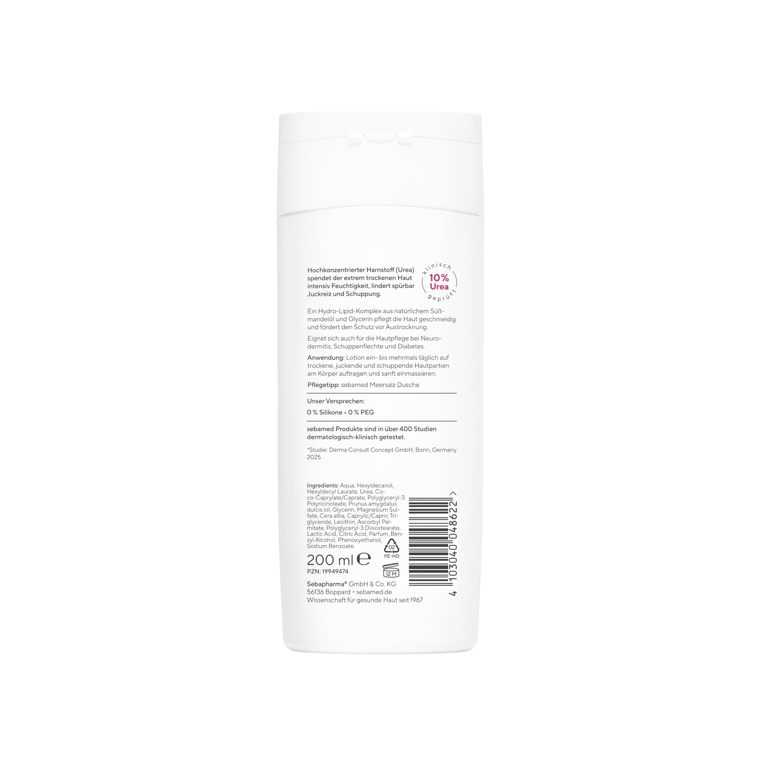 Sebamed Urea 10% Akut Lotion extrem trockene Haut 200 ml, spendet 72 Stunden Feuchtigkeit… – Ansicht 2