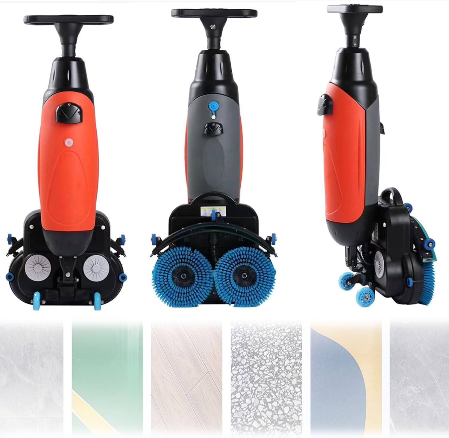 Autolaveuse compacte Professionnelle avec réservoirs séparés de 4,5 L et 7,5 L, brosses de Nettoyage motorisées de 45 cm (17,7 Pouces), sans Fil, alimentée par Batterie 36 V Red
