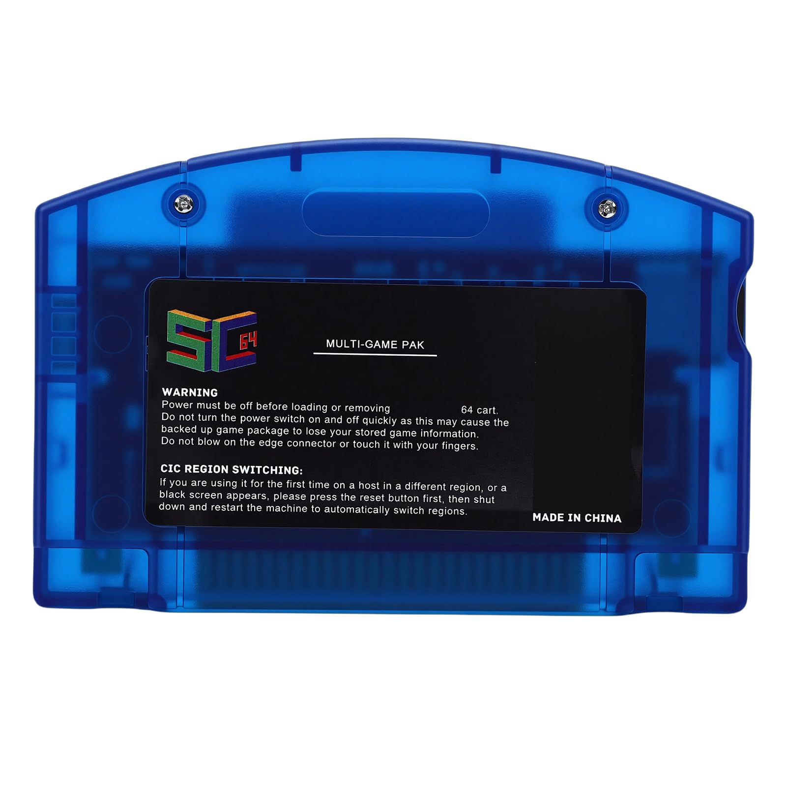 ASHATA Cartucho de Código Abierto para Consola N64, Cartucho de Juego de Tarjeta Flash Cart de 4 MB con Copia de Seguridad de Guardado Automático, Reloj RTC, para Emulador 64DD SNES GB (azul