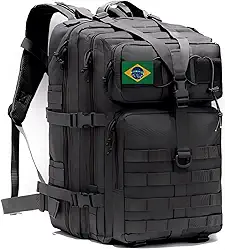 Mochila Masculina 50 Litros Tática Militar impermeável Grande Trilha Sobrevivência Caminhada Emergência Caça Acampamentos e Atividades a Ar Livre Bolsos Compartimentos Anti Furto Sistema Molle